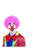 Růžová kudrnatá paruka Crazy Clown