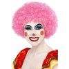 Růžová kudrnatá paruka Crazy Clown