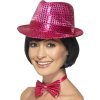 Klobouk s flitry růžový