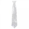 Kravata stříbrná flitrová  40 cm