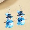 Náušnice sněhulák  veselý modrý