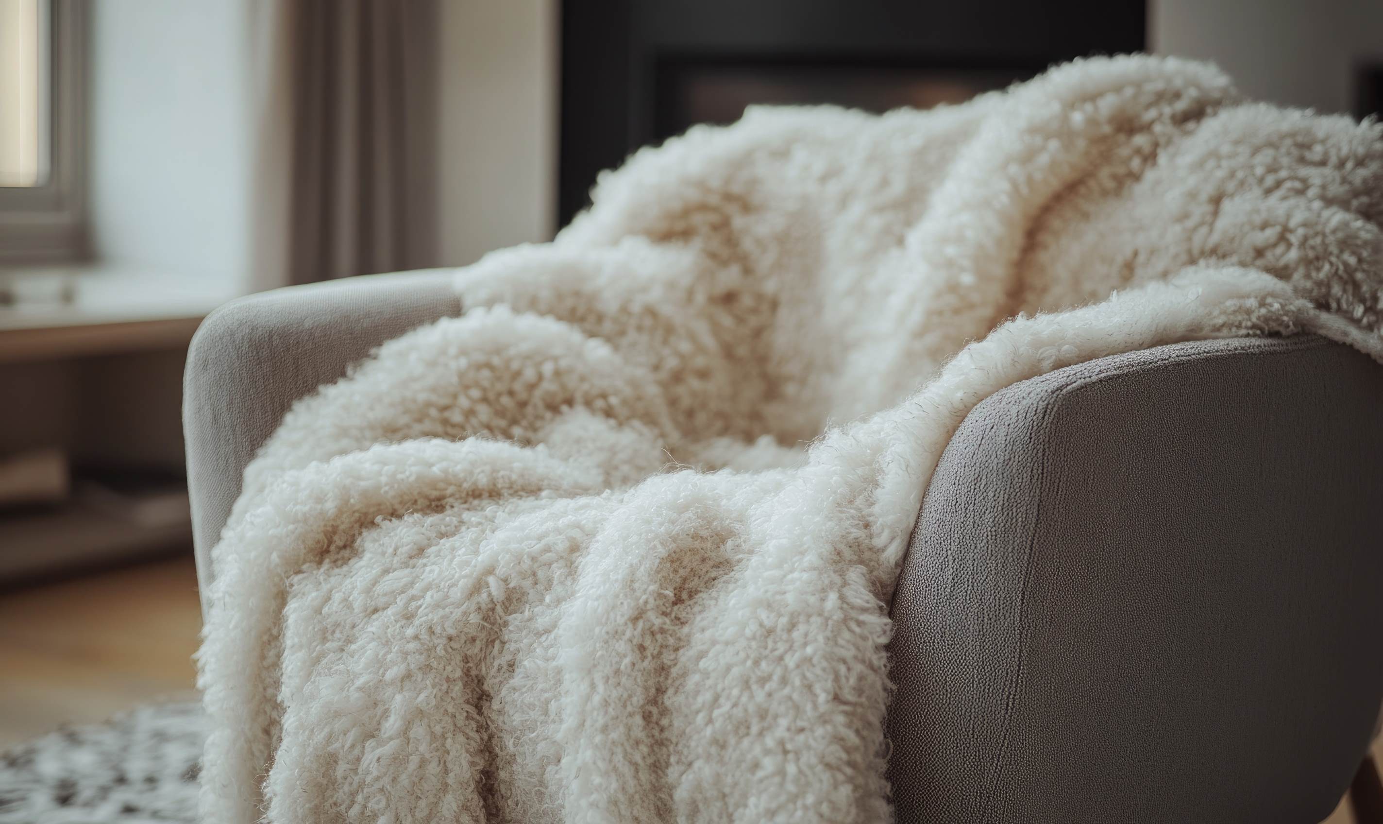 Schaffell auf dem Sofa