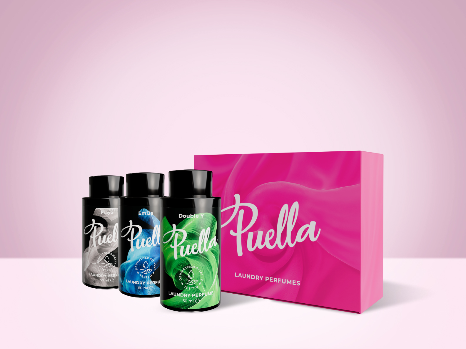 Puella Geschenkpackung Puella-Wäschedüfte Ihrer Wahl, 3 x 50 ml