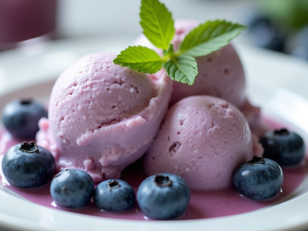Blueberry and Yoghurt Ice Cream