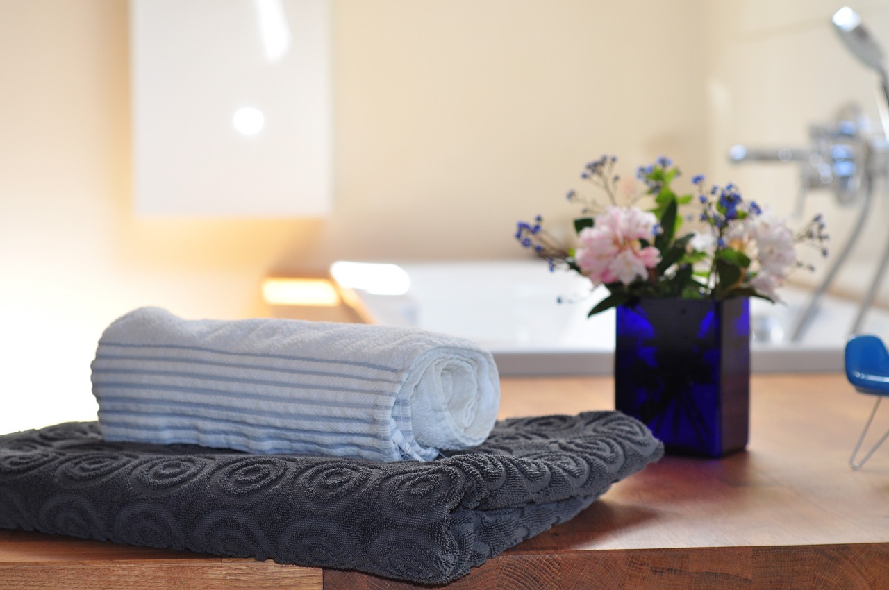 Fragrant towels in the bathroom