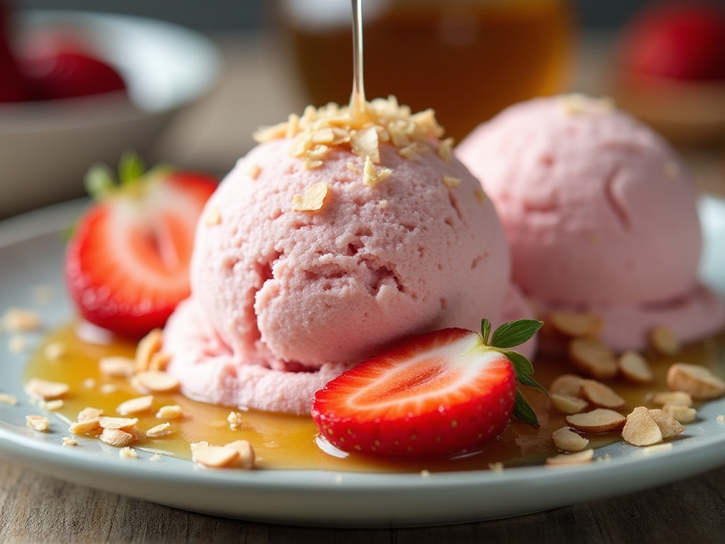 Strawberry and Almond Milk Ice Cream (Vegan)