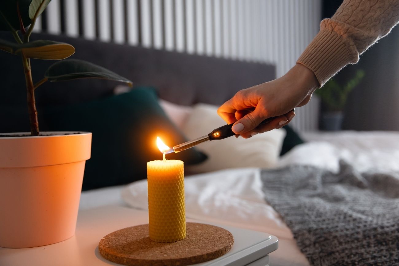A lit candle