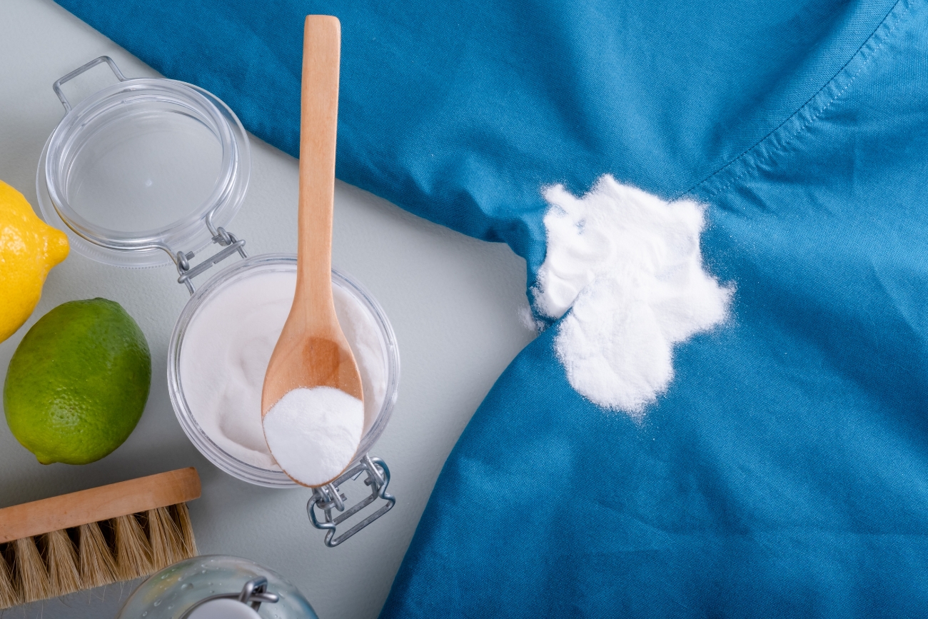 removing sweat stains using baking soda