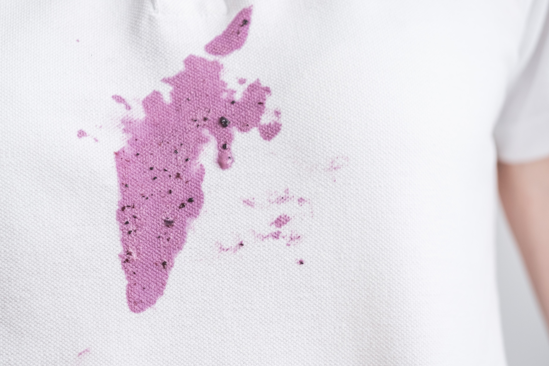 blueberry stain on a T-shirt