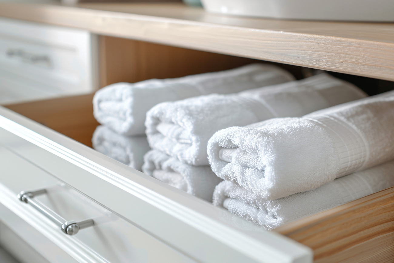 Towels in the drawer 