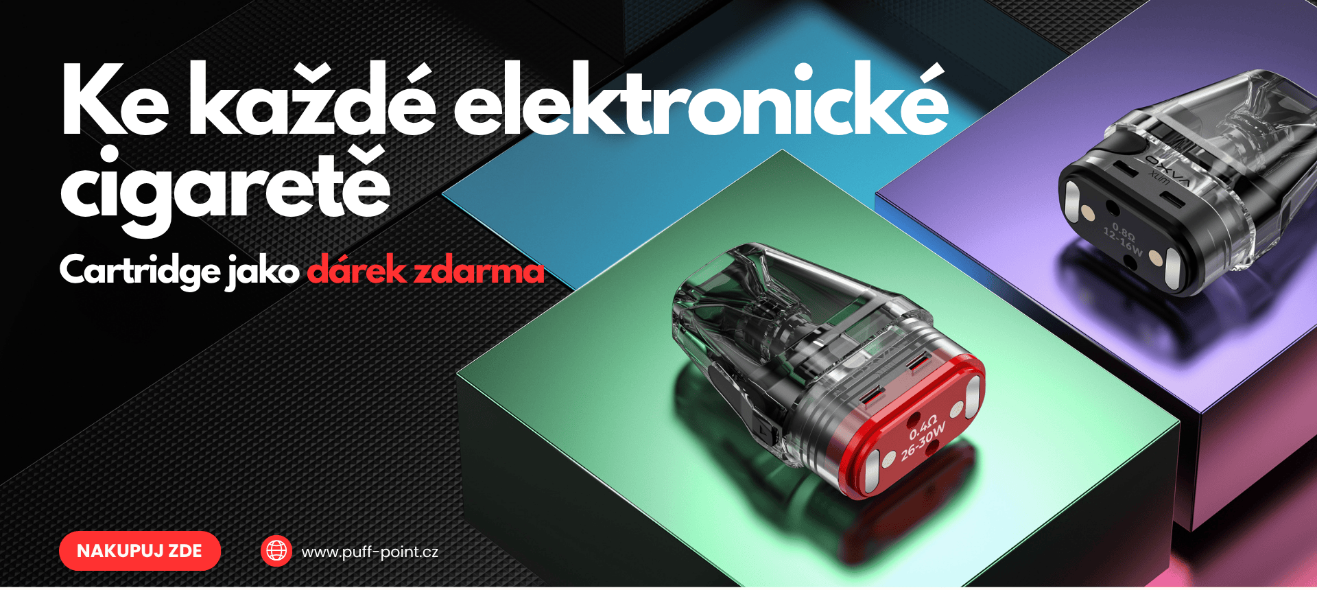 Ke každé elektronické cigaretě cartridge jako DÁREK ZDARMA!