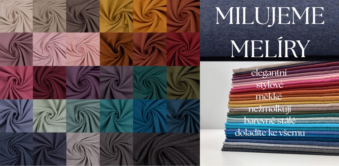 Melírované úplety, náplety a teplákoviny