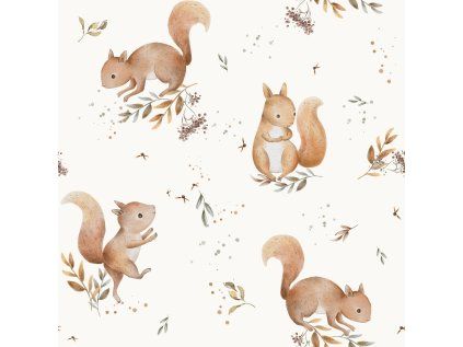 124 SquirrelsIvory 20x20cm