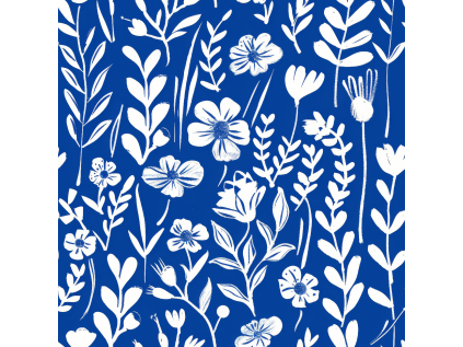 Blue and White Floral 1