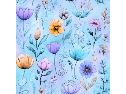 SoftWhimsicalFlowersSeamlessPattern