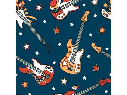 RetroGuitarsSeasideRaspberryPatternCo