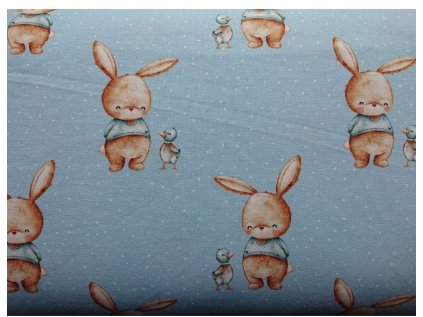 Bavlněný úplet "Puffin" 180g - králíček s kačkou