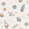 164 SpaceshipsCream 20x20cm
