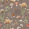 391 SnailsInsects NutLinen 25x25cm