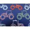 Teplákovina french terry - Traktůrky na modré