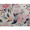Bavlněný úplet COLORS růže na bílé  90cm