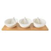 4166 4 orion servirovacie misky 3 ks s lyzickami na bambusovej tacke whiteline