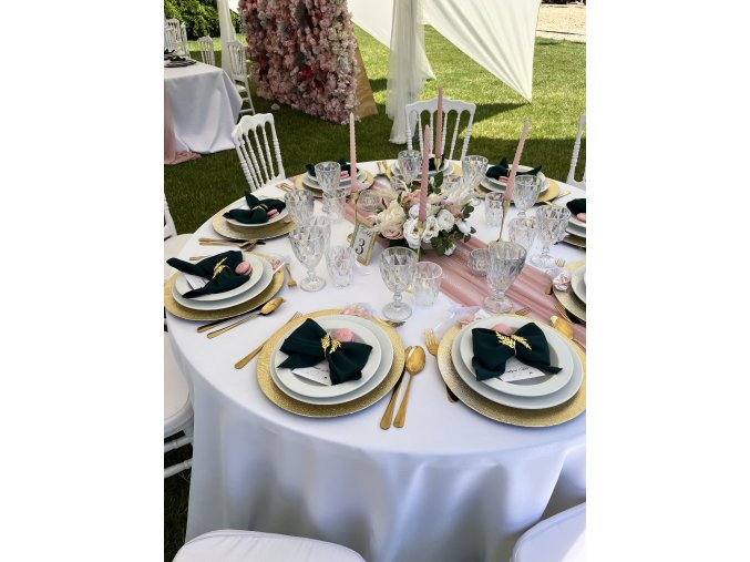 ubrus bílý kulatý, průměr 300cm, vyžehlený