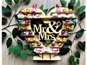 Dekorační stojan srdce Mr&Mrs