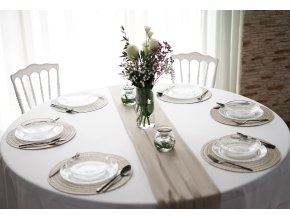 běhoun šifon béžový 3,5m, vyžehlený