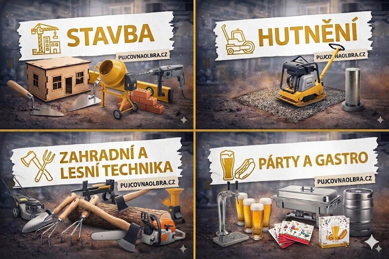 Půjčovna vrtací a bourací techniky, hutnění , les a zahrada