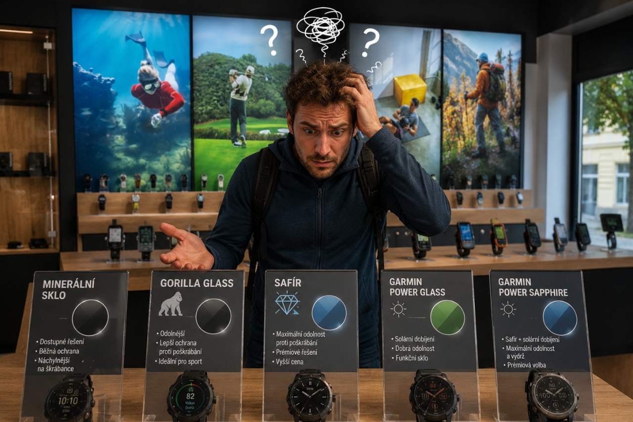 Krycí skla u sportovních hodinek: co znamená safír, Gorilla Glass, minerální sklo nebo Power Glass?