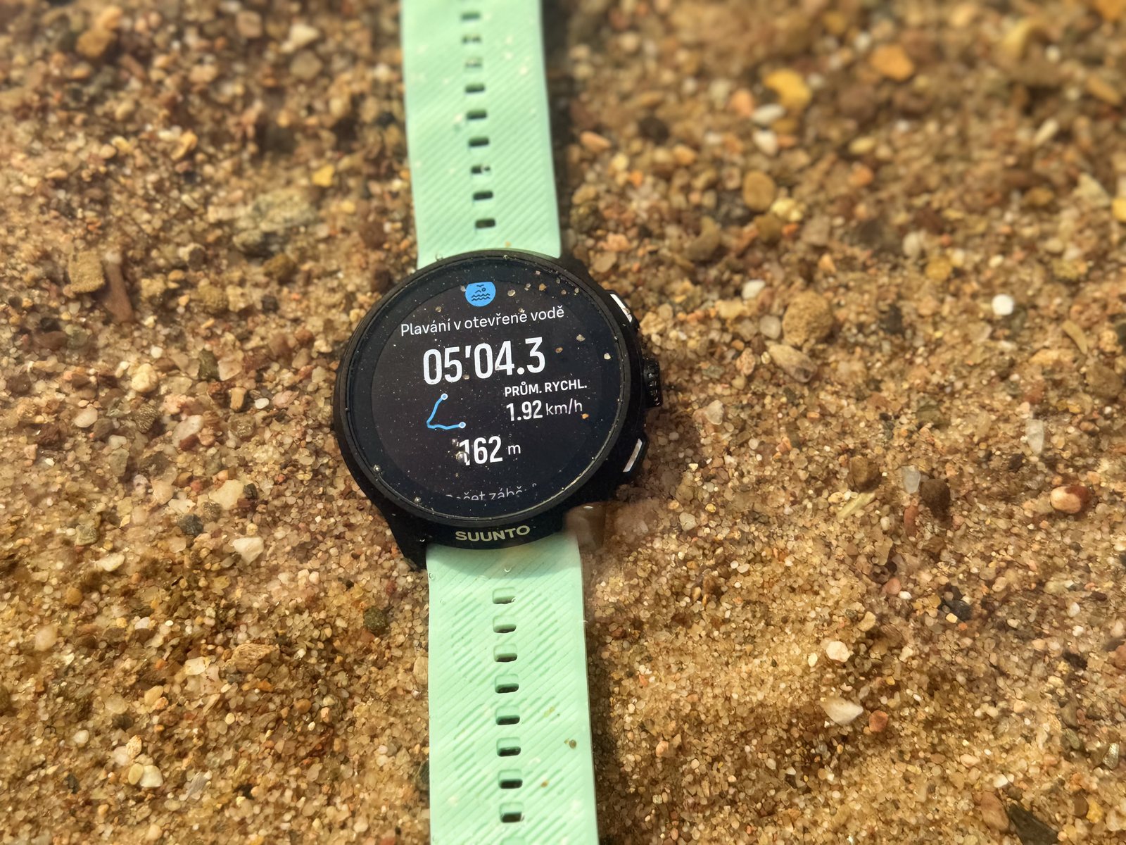 Výsledky plavání v otevřené vodě na hodinkách Suunto Run 2.
