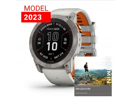 Garmin Fenix 7X Pro Sapphire Solar  Titanium Fog Gray / Ember Orange