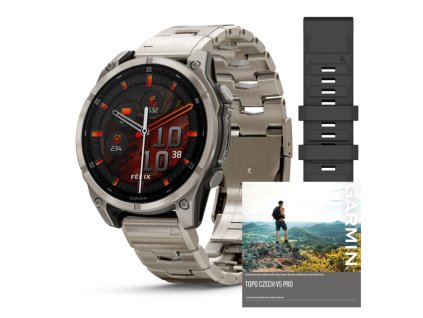 Garmin Fenix 8 Amoled Sapphire 47 mm  Sapphire, Titanium, Odvětrávaný titanový náramek