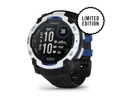Garmin Instinct 3 Solar 50 mm  Whitestone s Black / Bolt Blue páskem
