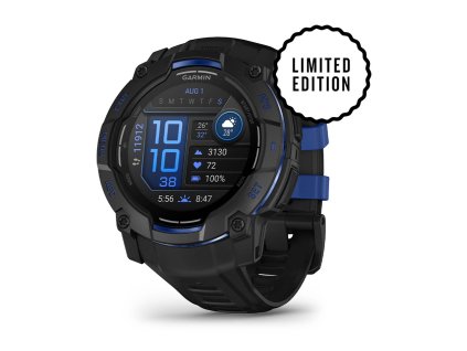 Garmin Instinct 3 Amoled 50 mm  Black s Black / Bolt Blue páskem