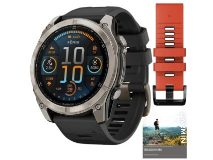 garmin fenix 8 amoled sapphire 51 mm orange flame red set