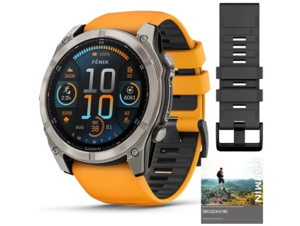 garmin fenix 8 amoled sapphire 51 mm orange graphite set