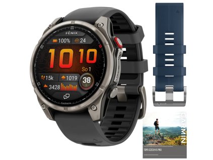 garmin fenix 8 pro amoled sapphire titanium 47 mm graphite black captain blue set