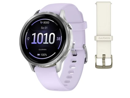garmin venu 4 41 mm periwinkle bone lunar gold set