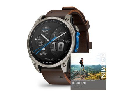 d2 mach 2 47 mm titanium with oxford brown leather band topo
