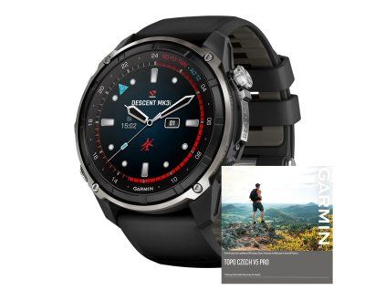 garmin descent mk3i 51 mm silver a black pvd titanium topo