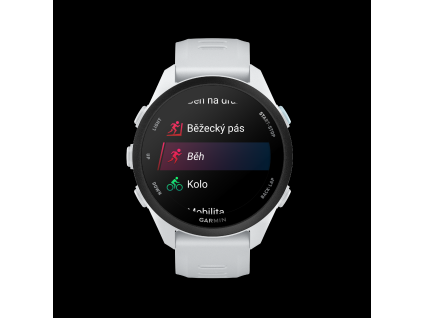 Forerunner70 HR Whitestone Front activity select run cs CZ