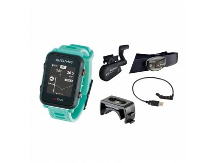 pulsmetr Sigma iD.TRI SET - neon mint