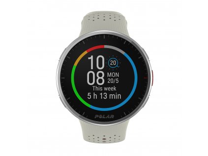 Polar Pacer Pro front white Watchface digital weekly activity