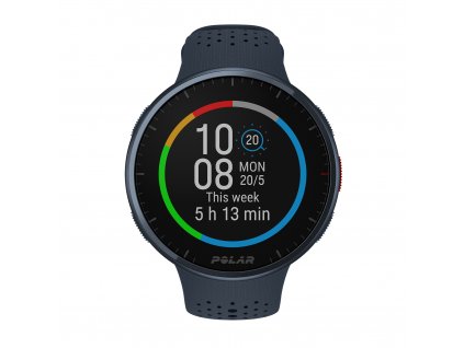 Polar Pacer Pro front blue Watchface digital weekly activity