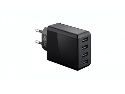 Čtyřkanálový síťový USB adaptér (celkem 6000 mA, 30W)