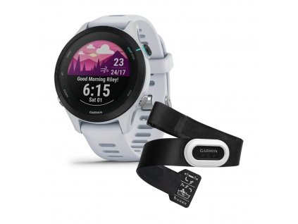 Garmin Forerunner 255s Music Whitestone Garmin + HRM Pro Plus