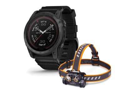 Garmin Tactix 7 PRO Solar Sapphire + Nabíjecí čelovka Fenix HM65R