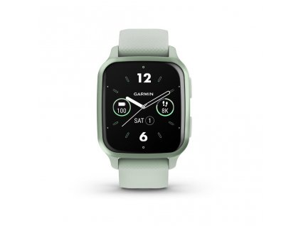 Garmin Venu Sq 2, Metallic Mint / Cool Mint silicone band